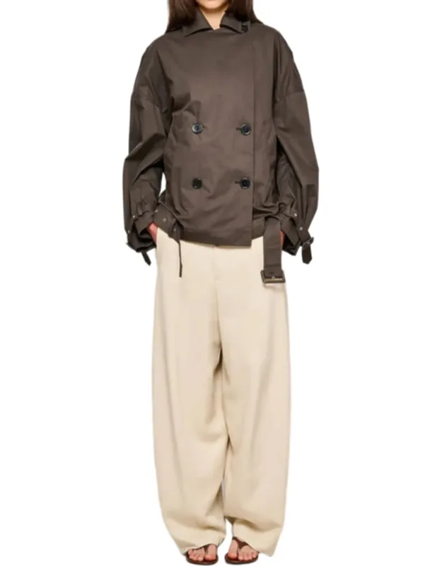 Boxy Double Breasted Cotton Coat