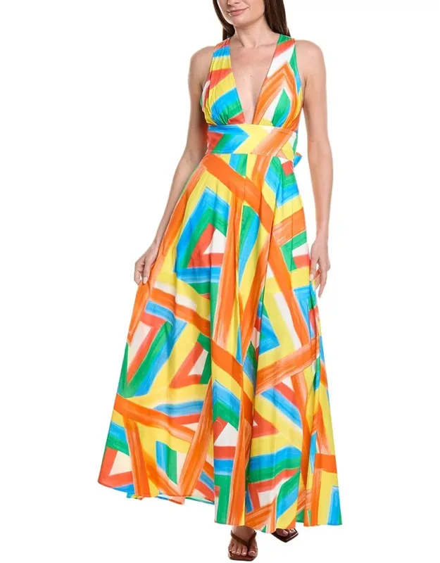Catarina Multi Stripe Poplin Maxi Dress
