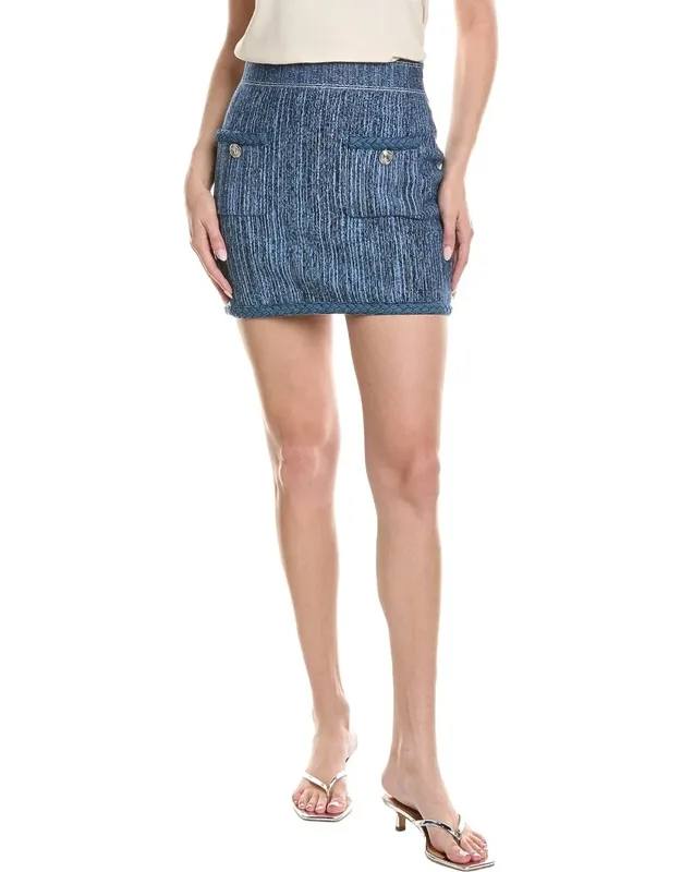 Soleil Pinstripe Knit Mini Skirt