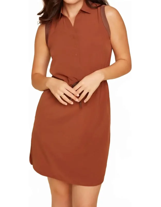 Sleeveless Button Down Shirt Dress