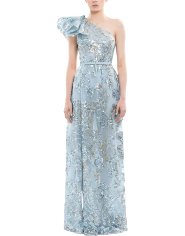 Ruffle Embroidered Long Dress