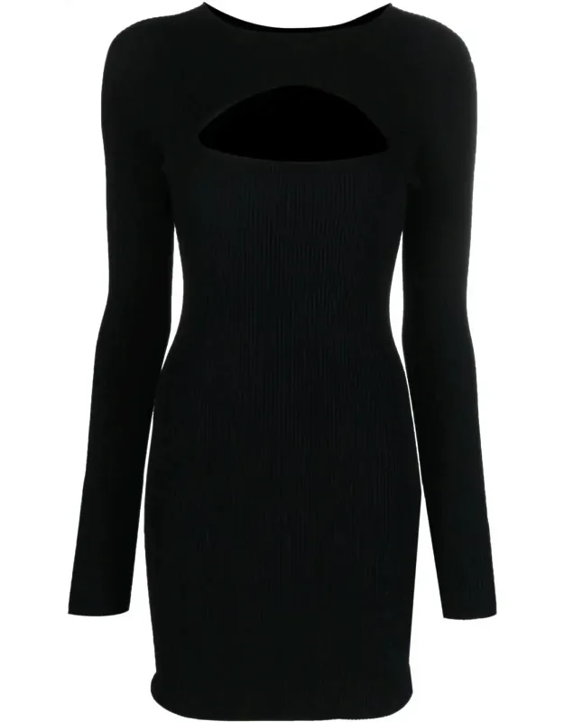 Ribbed Viscose Mini Dress