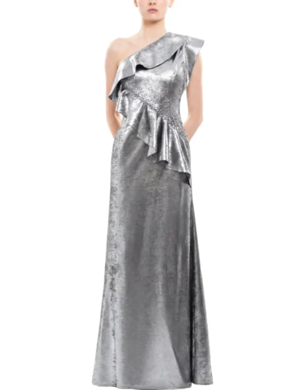 Embellished One-shoulder Dress