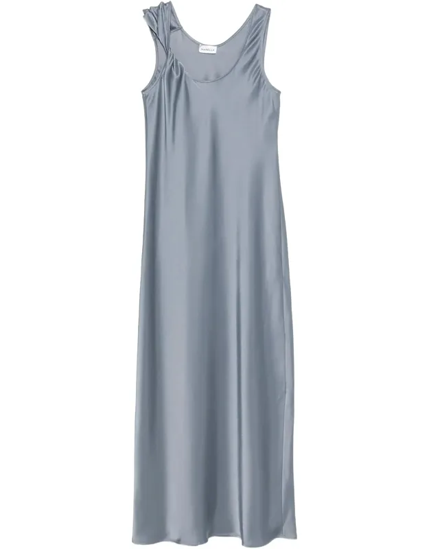 Satin-finish Sleeveless Maxi Dress