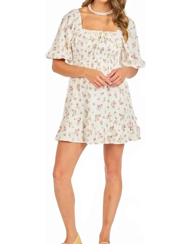 Bouquet Smocked Mini Dress