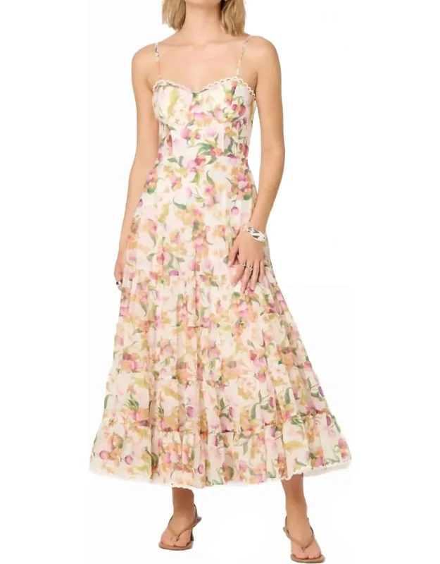 Floral Bustier Maxi Dress