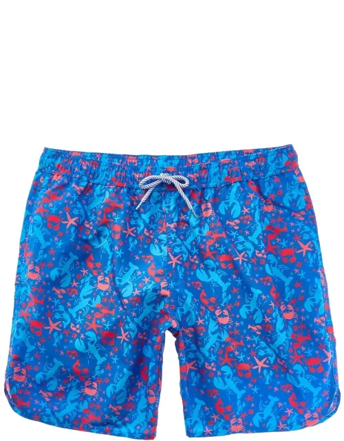 Tailorbyrd Printed Swim Short With Side Pockets And Interior Liner