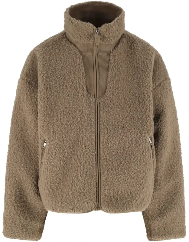 Cropped Plush Teddy Jacket