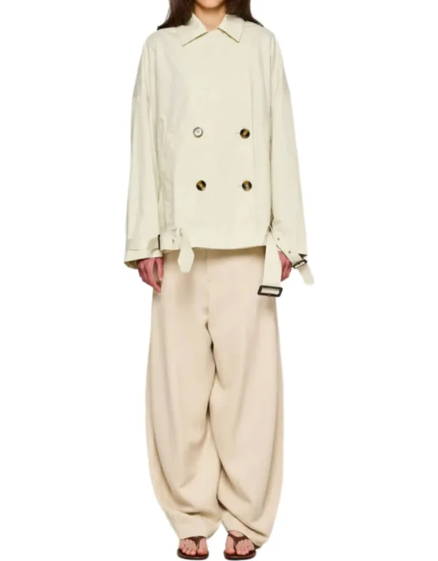 Loose Double Breasted Cotton Coat