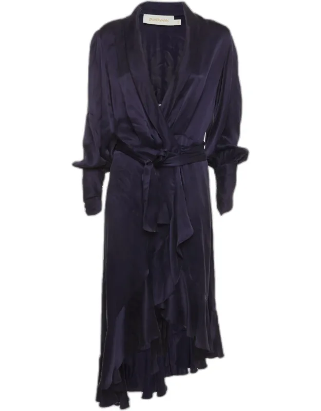 Asymmetric Midi Wrap Dress