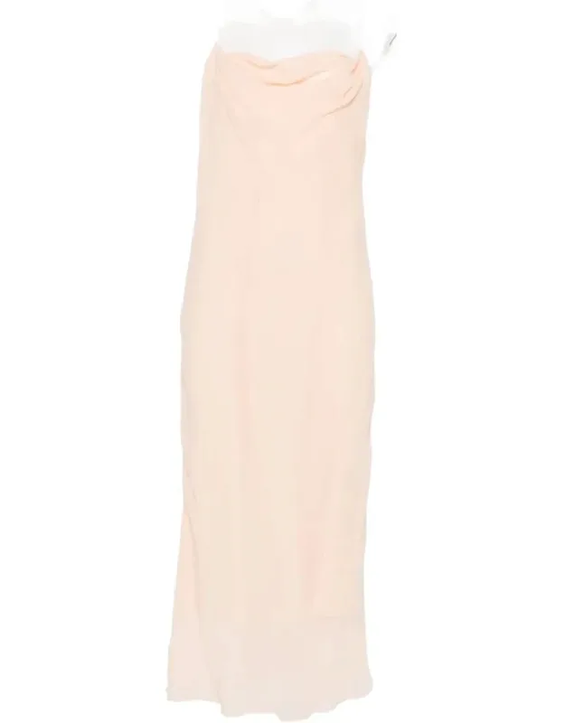 Backless Cowl Neck Layered Dress