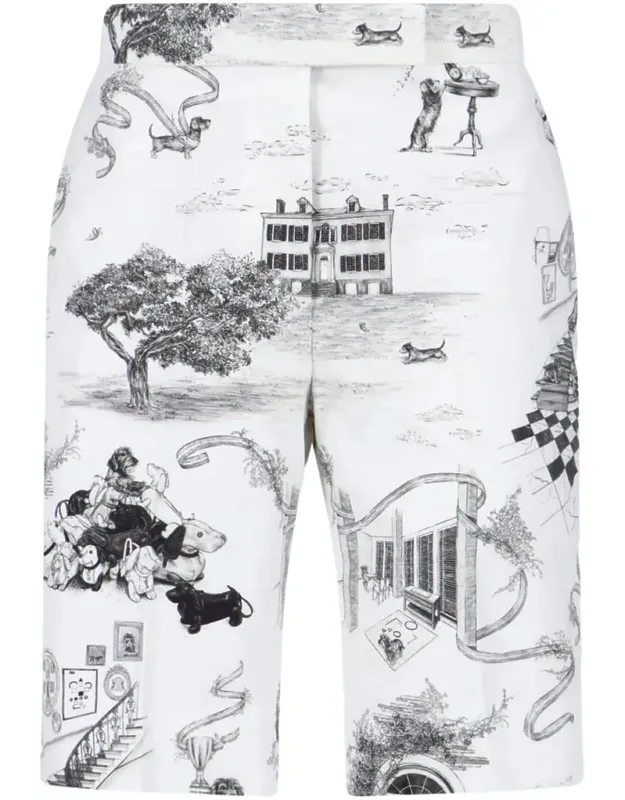 Hector Toile Print Cotton Shorts
