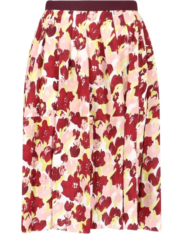Secret Bouquet Silk Skirt
