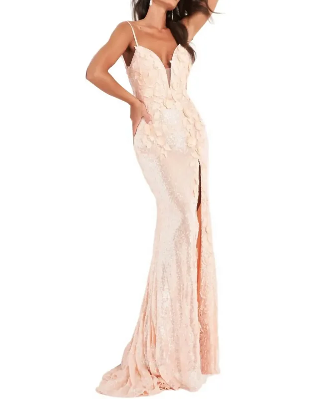 Long Sequin Fitted Dress