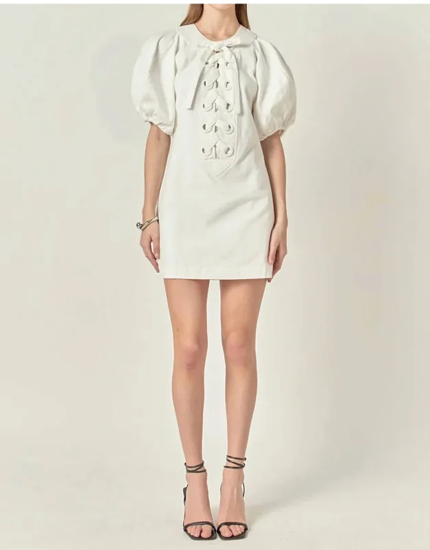 Puff Sleeve Mini Dress