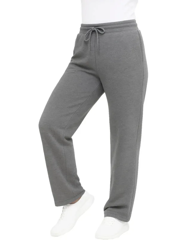 Loose Fit Classic Heavyweight Fleece Sweatpants With Open Bottom
