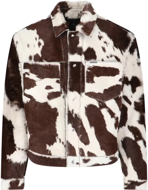 Cow Print Leather Jacket