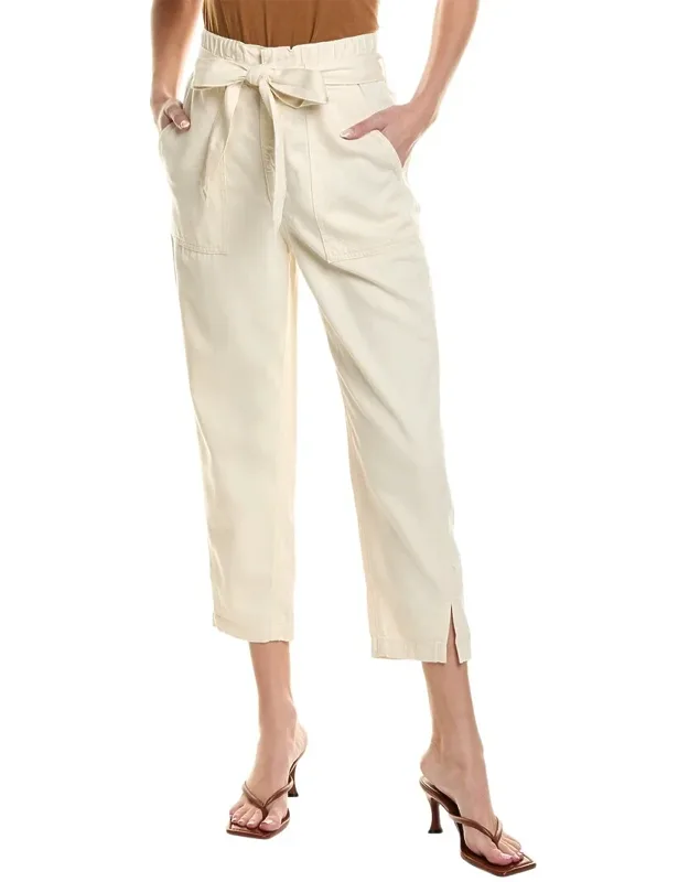 High-rise Barrel Silk-blend Paperbag Pants