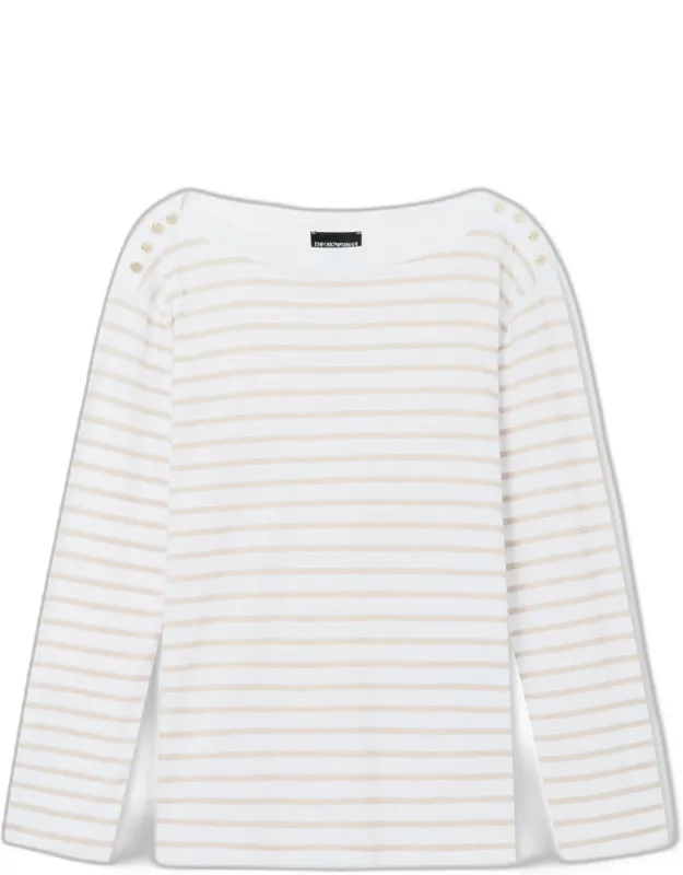 Striped Modal Jersey Boat Neck Sweater