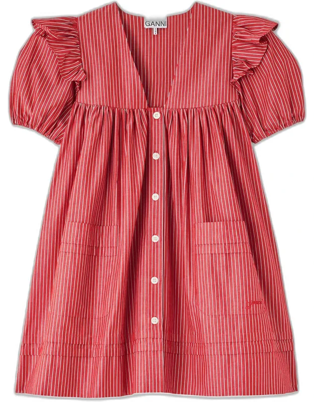 Mini Dress In Striped Cotton