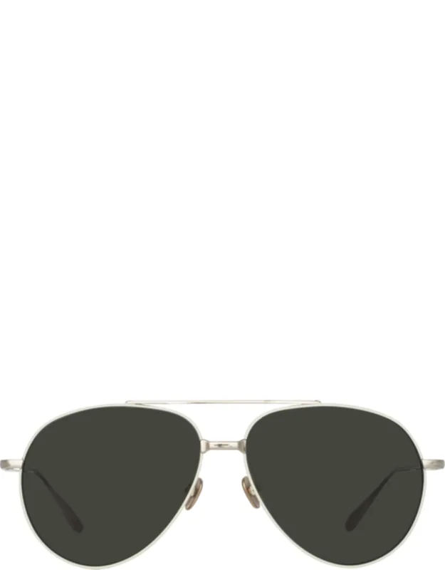 Marcelo Sunglasses In 22k White Gold, Grey Premium Prescription-free Lenses