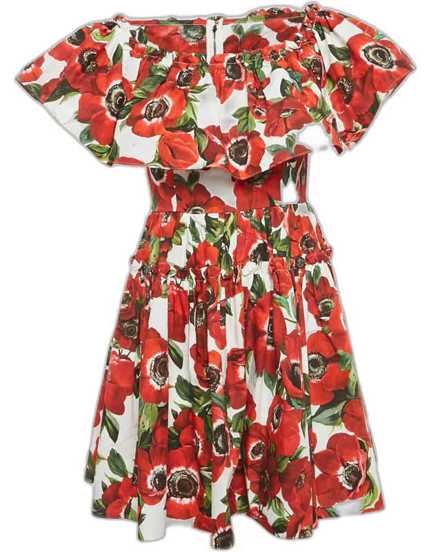 Floral Print Poplin Mini Dress