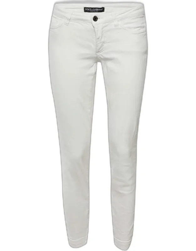 White Denim Low Rise Skinny Jeans