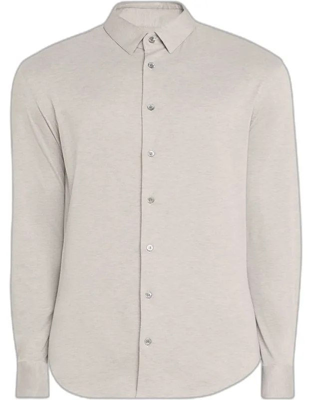 Solid Cotton Stretch Sport Shirt