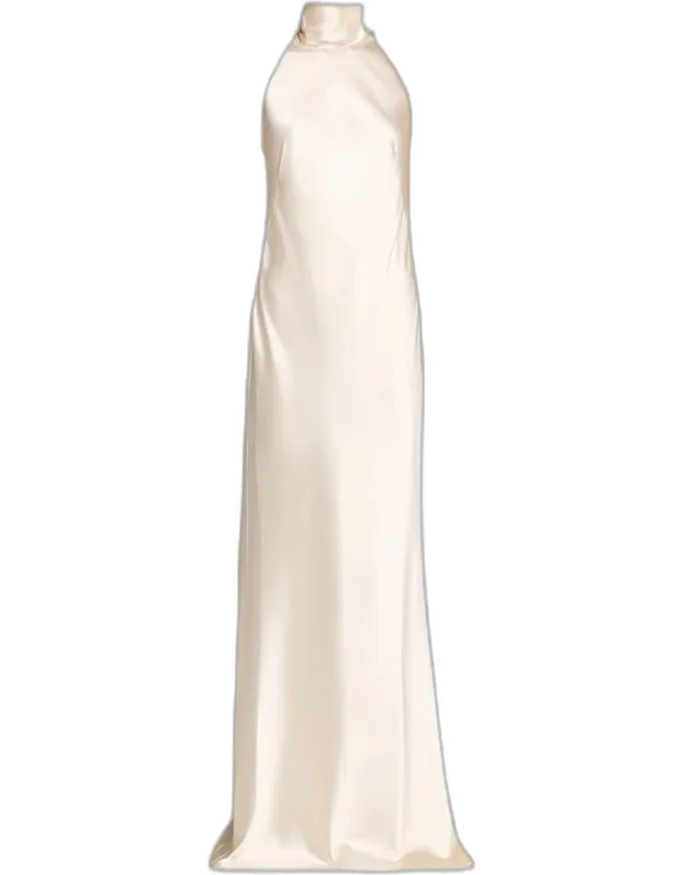 Chilton Stretch Satin Evening Dress