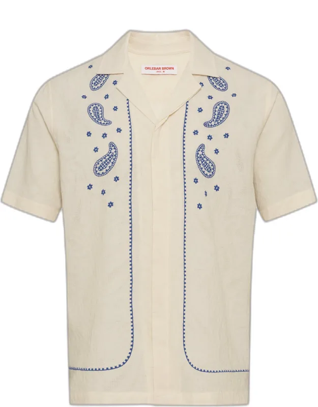 Relaxed Fit Embroidered Paisley Print Shirt