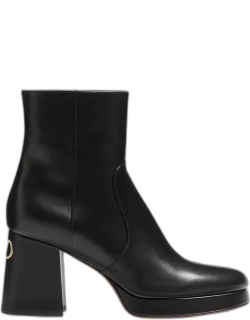 Platform Leather Ankle Boots