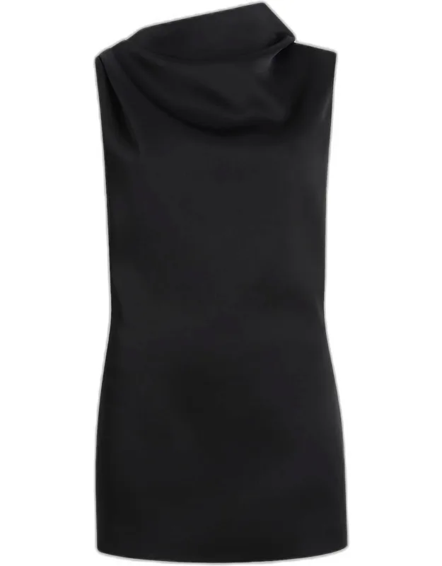 Cowl-neck Sleeveless Mini Dress