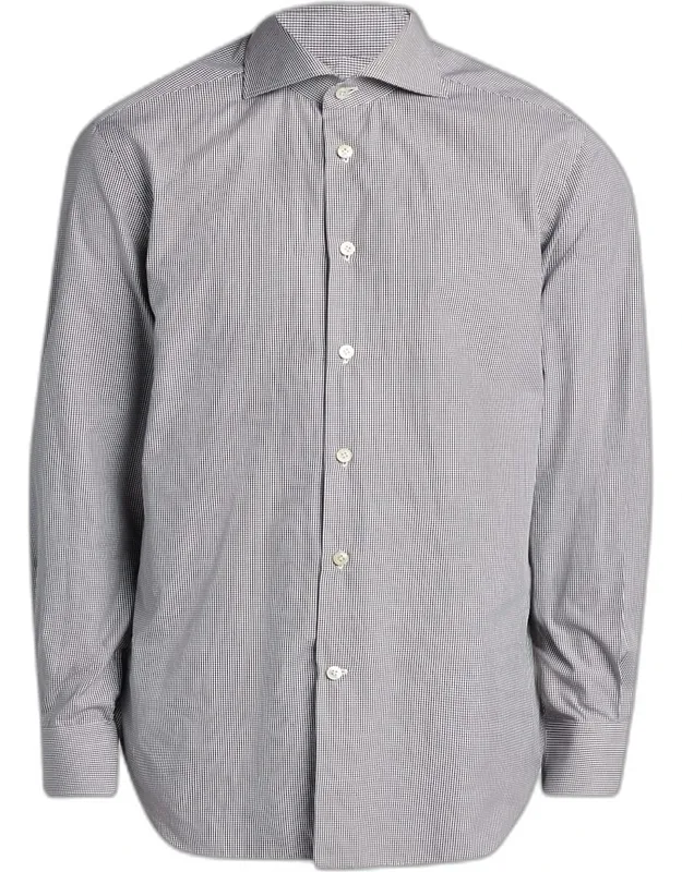 Mini-check Cotton Button-down Shirt