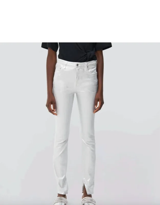 High Rise Coated Jeans