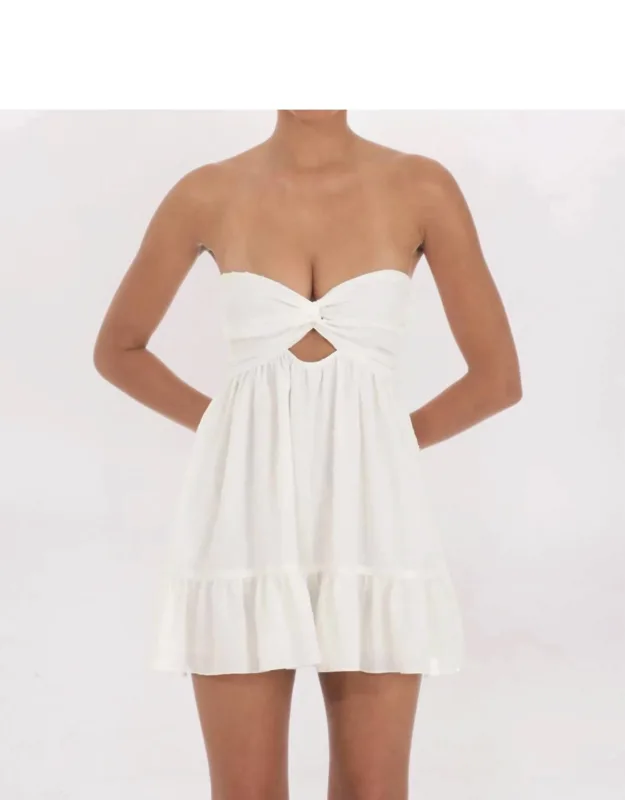 Swiss Dot Twist Front Mini Dress