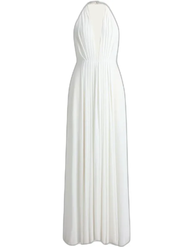 Pleated Jersey Evening Dress