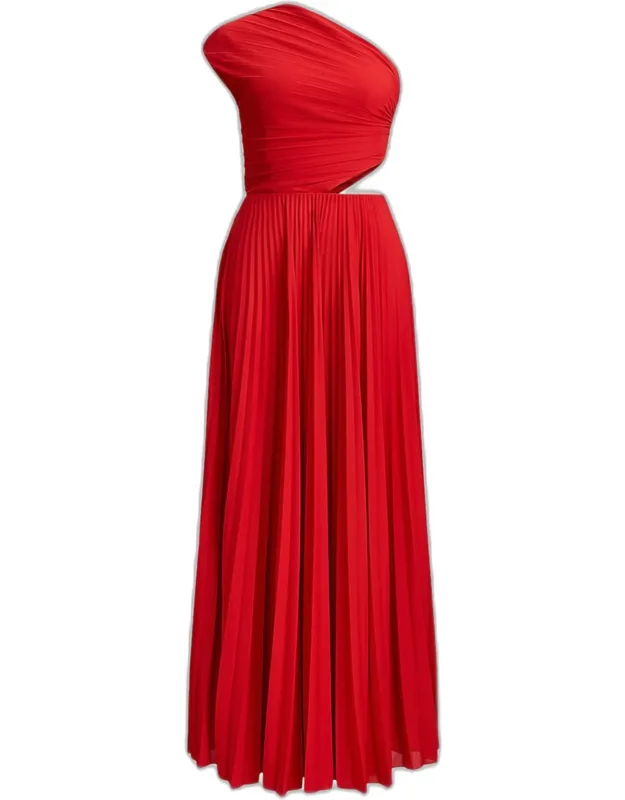 Pleated Jersey Evening Dress