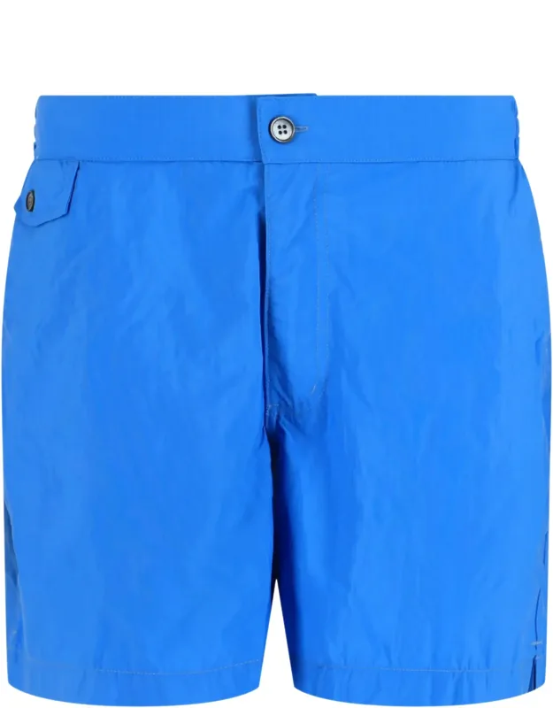 Incotex Mare Swim Trunks With Water Resistant Carrying Case And Half Elastic Waistband