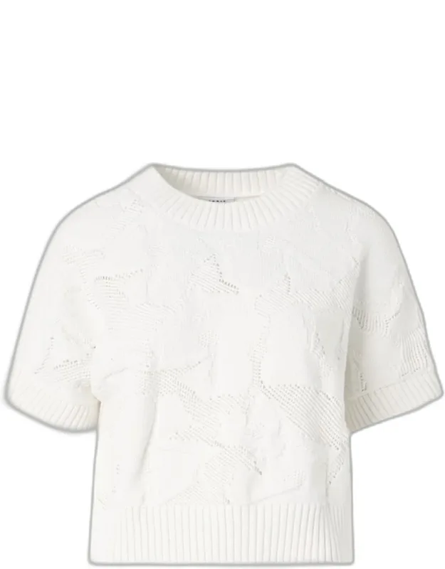 Chunky Flower Ajour Knit Sweater
