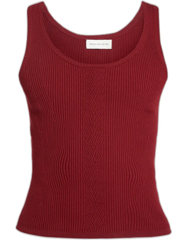 Motto Slim-fit Cable Knit Ribbed Tank Top