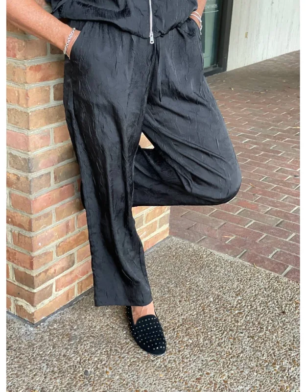 Citrine Crinkle Flare Leg Pull On Pants