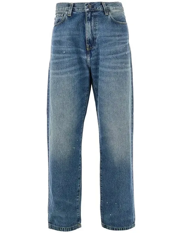 'landon' Jeans With Worn-effect Wash And Paint Spots