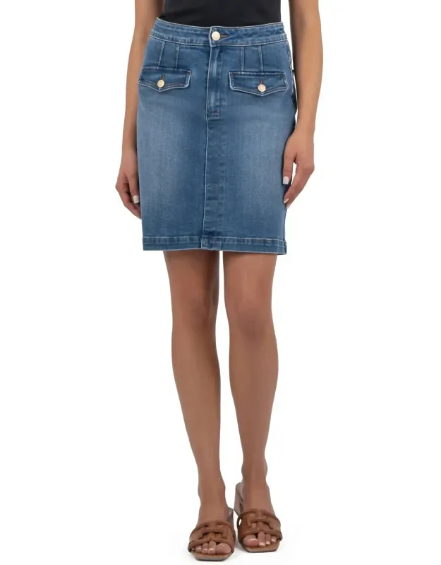 Rosetta Denim Pencil Skirt