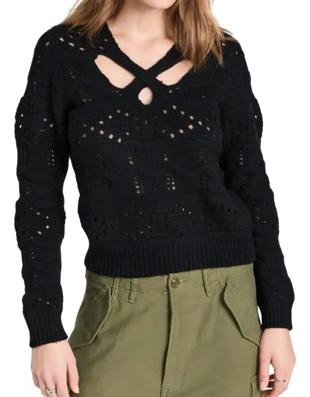 Cable Knit Cut Out Sweater