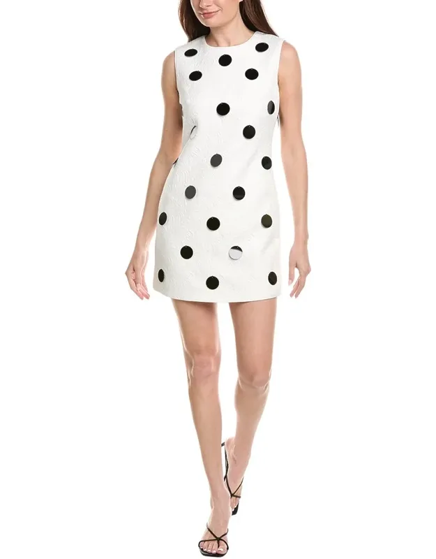 Ivette Polka Dot Paillette Sleeveless Mini Dress
