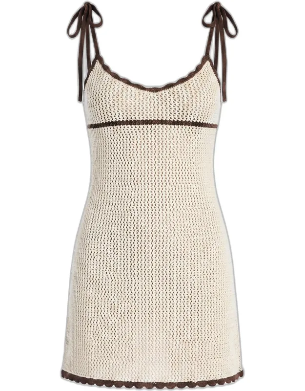 Crochet Tie-strap Mini Dress