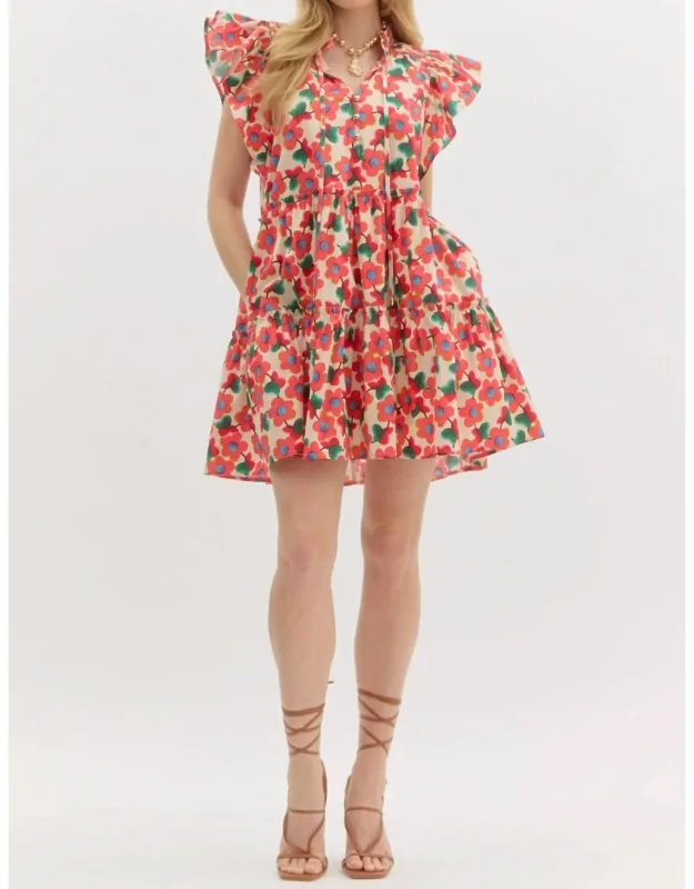 Floral Tiered Mini Dress