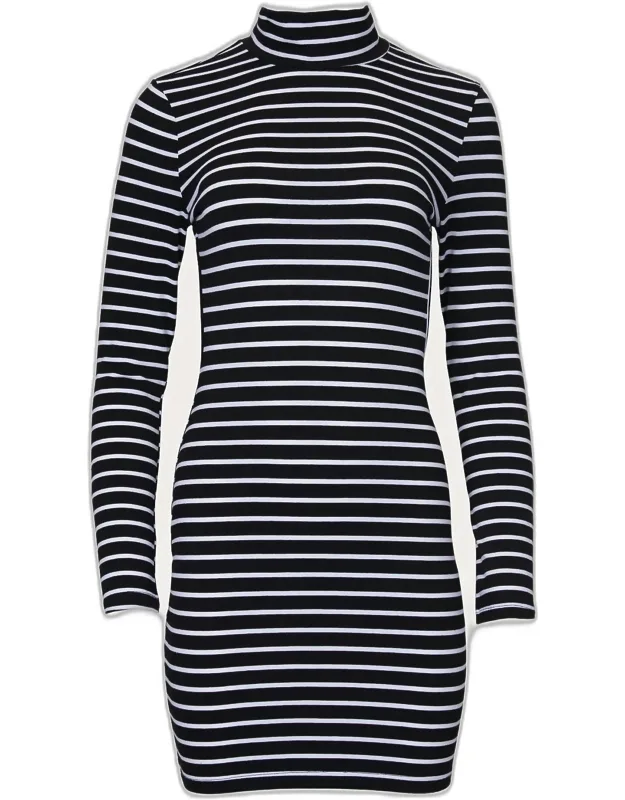 Open-back Turtleneck Mini Dress