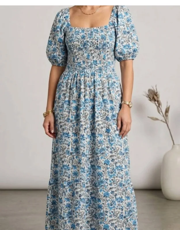 Puff Sleeve Midi Dress