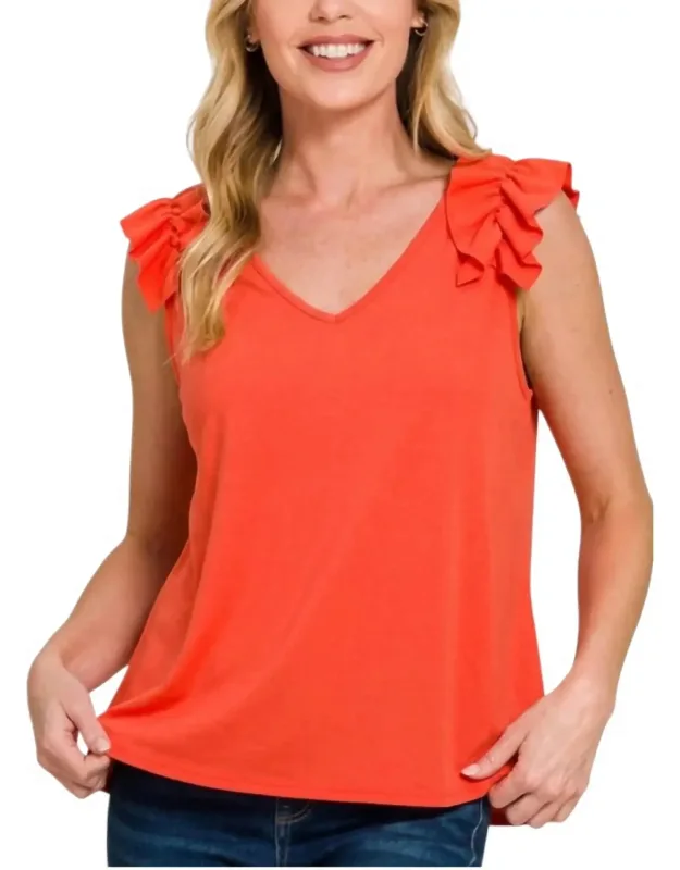 Ruffle Shoulder Tank